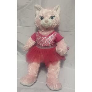 Build A Bear Disney Aristocats Sassy Cat Marie 19" Plush Pink Fluffy Tail